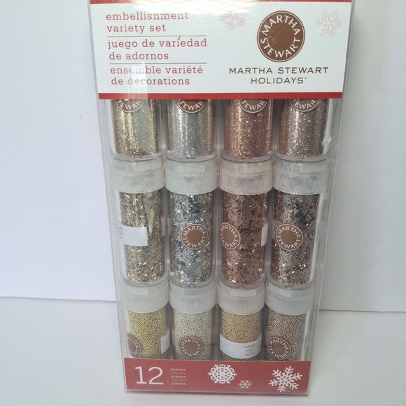 Martha Stewart Holidays‎ Embellishment Variety 12 Set Glitter Tinsel Microbeads - Picture 1 of 6